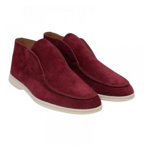 Loro Piana Ayakkabı Open Walk Chukka Bordo - Loro Piana Ayakkabi Loro Piana Shoes Loro Piana Bot Loro Piana Open Walk Chukka Bot Bordo