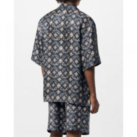 Louis Vuitton Gömlek ve Şort Takım Lacivert - Louis Vuitton Erkek Gomlek Sort Takim Louis Vuitton Men Shirt Short Lacivert