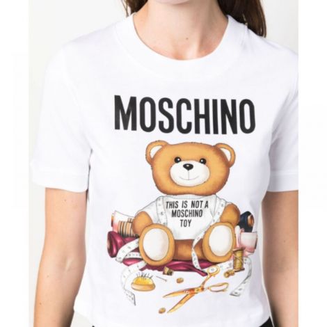 Moschino T-Shirt Toy Bear Beyaz - Moschino Kadin Tisort Moschino Tisort Moschino Toy Bear T Shirt Beyaz