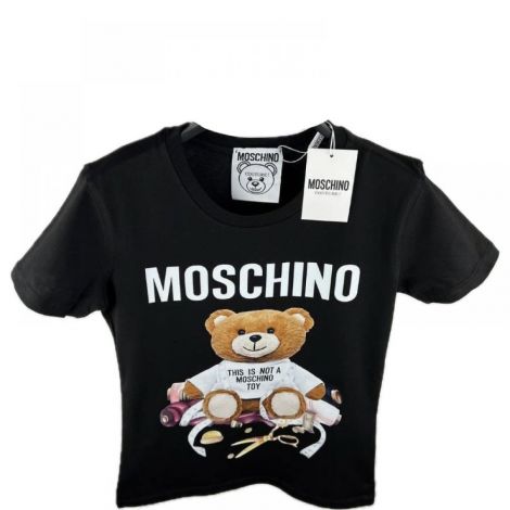 Moschino T-Shirt Siyah - Moschino T Shirt Moschino Kadin Tisort Moschino Woman T Shirt Moschino Tisort 0703 Siyah