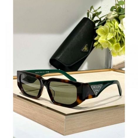 Prada  Gözlük Güneş Gözlüğü Kahverengi-Yeşil - Prada Sunglasses Prada Gozluk Prada Gunes Gozlugu Yesil Kahverengi