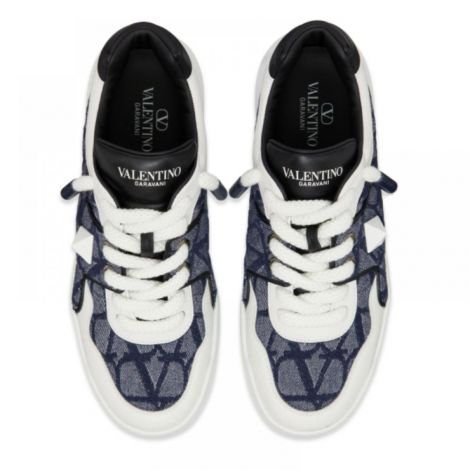 Valentino Ayakkabı One Stud XL Toile Iconographe Mavi - Valentino Garavani Erkek Ayakkabi Valentino Garavani Ayakkabi Valentino Garavani Erkek Sneaker Valentino Garavani Men Sneaker Valentino Garavani One Stud XL Toile Iconographe Beyaz Mavi