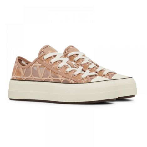 Valentino Ayakkabı Toile Iconographe Platform Pembe - Valentino Garavani Kadin Ayakkabi Valentino Garavani Ayakkabi Valentino Garavani Sneakers Valentino Garavani Women Shoes Valentino Garavani Toile Iconographe Platform Sneaker Pembe