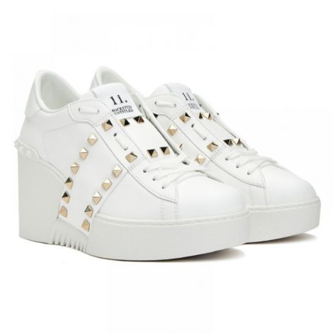 Valentino Ayakkabı Rockstud Beyaz - Valentino Garavani Kadin Ayakkabi Valentino Garavani Kadın Sneaker Valentino Garavani Women Shoes Valentino Garavani Rockstud Beyaz