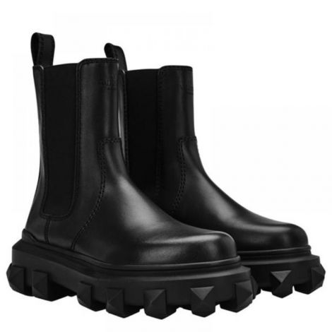 Valentino Bot Trackstud Beatle Chelsea Siyah - Valentino Garavani Kadin Bot Valentino Garavani Bot Valentino Garavani Women Boot Valentino Garavani Trackstud Beatle Chelsea Boot Siyah