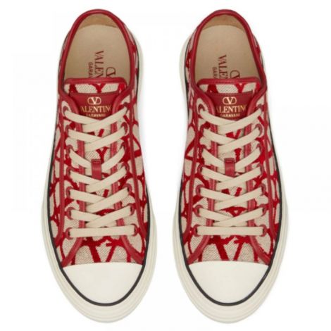 Valentino Ayakkabı Toile Iconographe Kırmızı - Valentino Kadin Ayakkabi Valentino Ayakkabi Valentino Women Shoes Valentino Toile Iconographe Kirmizi