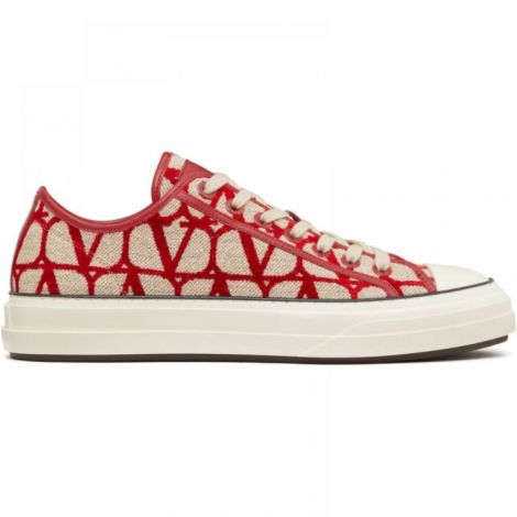 Valentino Ayakkabı Toile Iconographe Kırmızı - Valentino Kadin Ayakkabi Valentino Ayakkabi Valentino Women Shoes Valentino Toile Iconographe Kirmizi