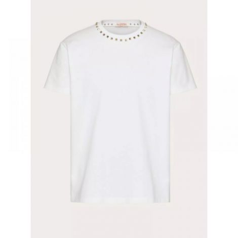 Valentino Tişört  Untitled Studs Beyaz - Valentino Garavani T Shirt Valentino Tişört Valentino Erkek Tişört Valentino Untitled Studs Tişört Beyaz